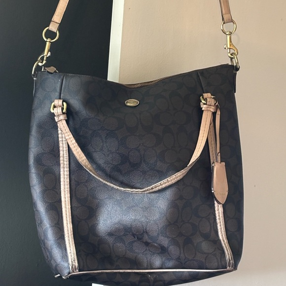 Coach Handbags - Coach Dark Brown and Tan Shoulder Bag